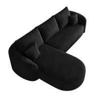 ECKSOFA DE-34817 2-Sitzer Chaiselongue links Schwarz - Schwarz, Textil (168/266cm) - ComfortXL