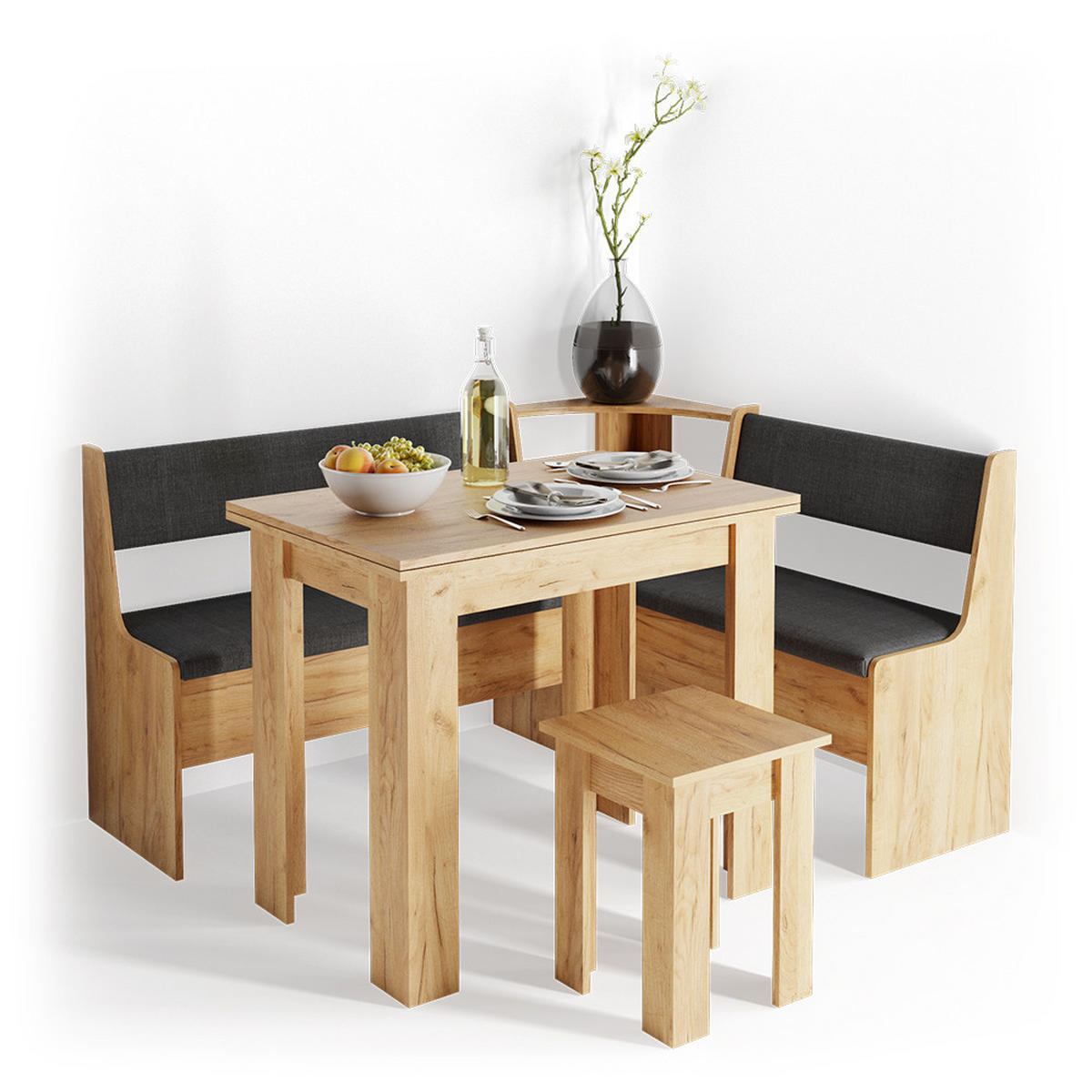 JÍDELNÍ STŮL SE ŽIDLÍ Roman Zlatý mocný dub - medově dubová, kompozitní dřevo (60/76.6/90cm) - Vicco