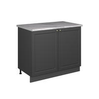 SPÜLENUNTERSCHRANK Fame-Line, Anthrazit-Gold Landhaus/Anthrazit, 100 cm, AP Marmor - Anthrazit, Holzwerkstoff (100/82/60cm) - Vicco