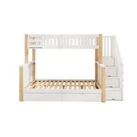 ETAGENBETT Weiß, Natur - Ahornfarben/Weiß, Holz - Raumix