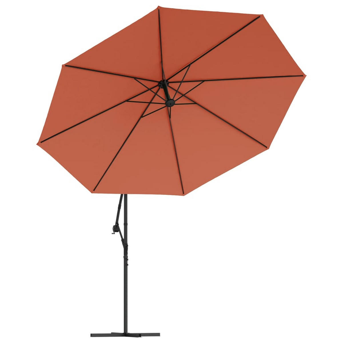 AMPELSCHIRM mit Aluminium-Mast 350 cm Terrakotta - Braun, Textil (100/350cm) - furnicato