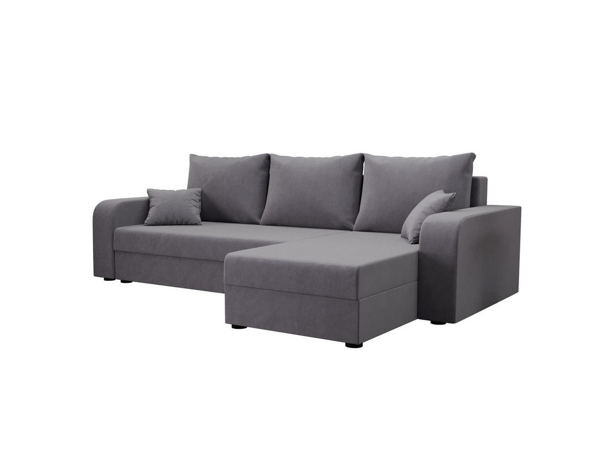ECKSOFA HEWLET L BIS Itaka 50 Rechts mit Schlaffunktion - Grau, Textil (240/140cm) - Bedante