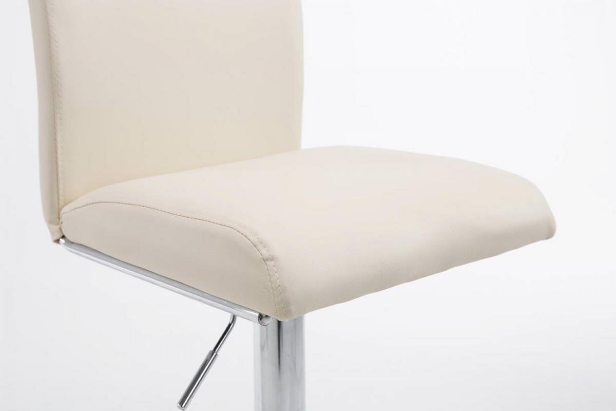 BARHOCKER 2er Set Lederlook creme - Chromfarben/Creme, Textil/Metall (38.5/94.5/47cm) - CLP