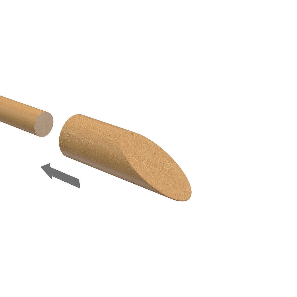 ENDSTÜCKE FÜR GARDINENSTANGEN 16 mm Ø, Franca Buche, Packung 2 Stück - Buchefarben, Holz (7.8/2.6/2.6cm) - INTERDECO