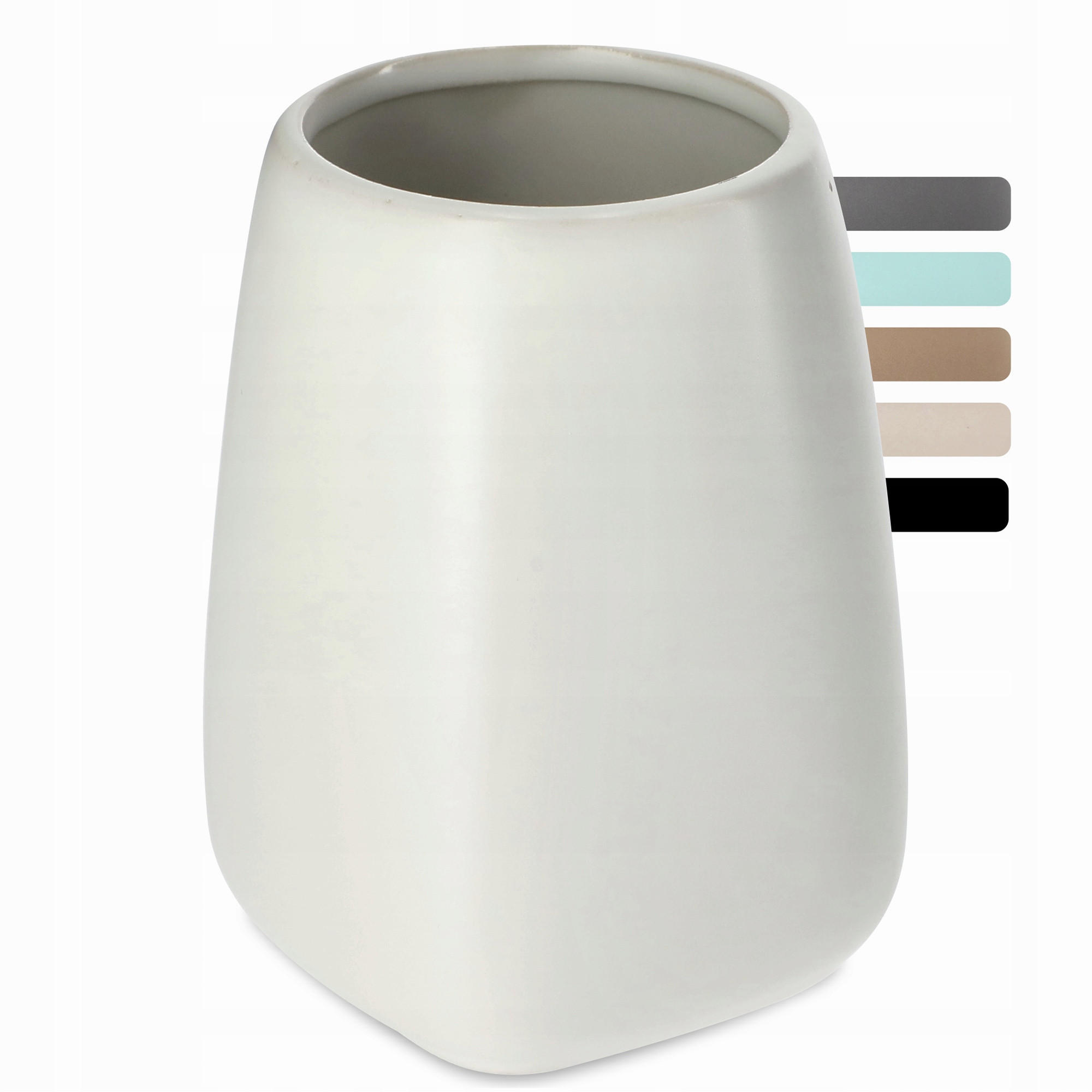 BADEZIMMERTASSE für Zahnpasta und Zahnbürsten, weiß - Weiß, Keramik (8/11cm) - KADAX