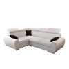ECKSOFA APOLLO KN08, Eckcouch in L-Form mit Schlaffunktion, Farbe: Weiß, Kunstleder, Ottomane Links - Weiß, Textil (255/190cm) - O-Sofa