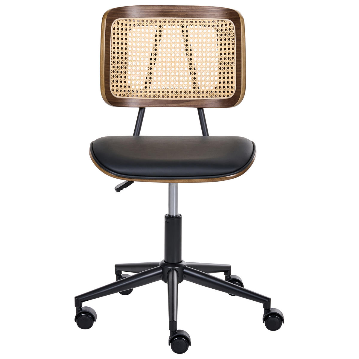 SCHREIBTISCHSTUHL Kunstleder Schwarz Ardo - Schwarz, Kunststoff (66/80/66cm) - Beliani