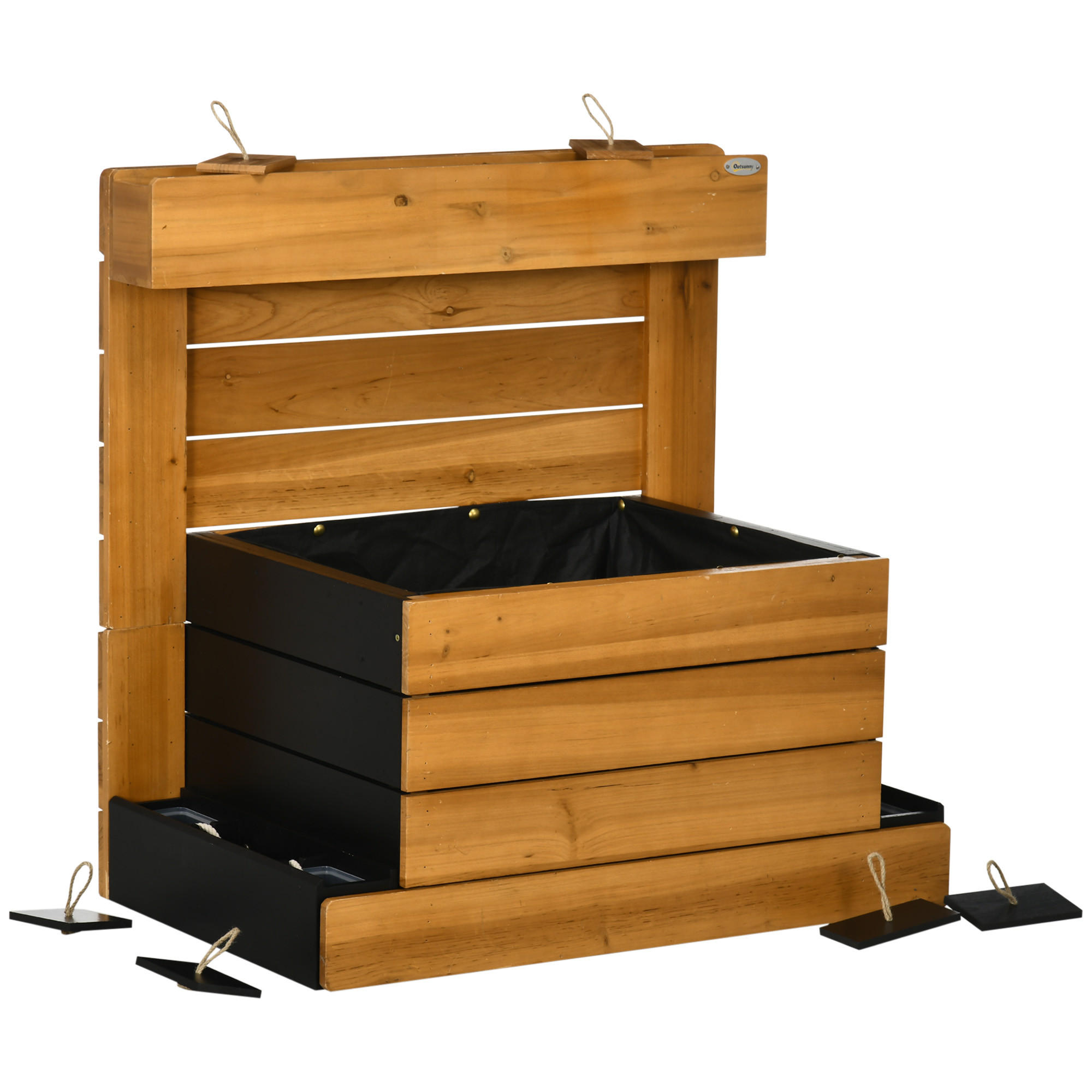 PFLANZENKASTEN, Braun - Braun, Holz (49.5/80/79.5cm) - Outsunny