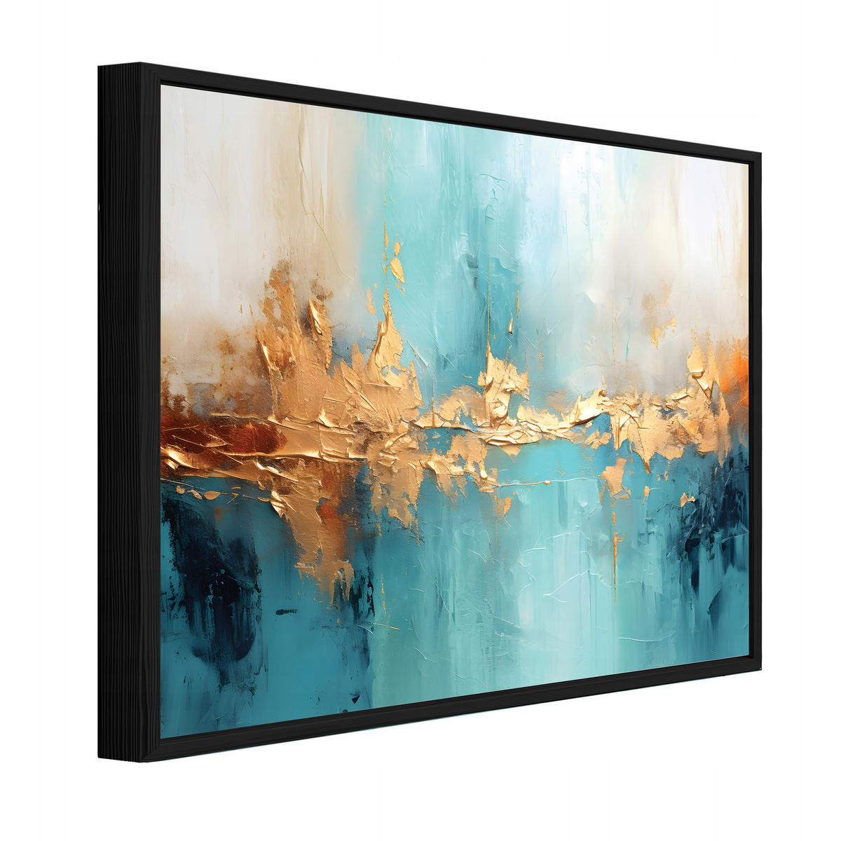 BILDER mit Rahmen Marmor Abstrakt Golden 120x80 cm - Multicolor, Holzwerkstoff (120/80cm) - Wallarena