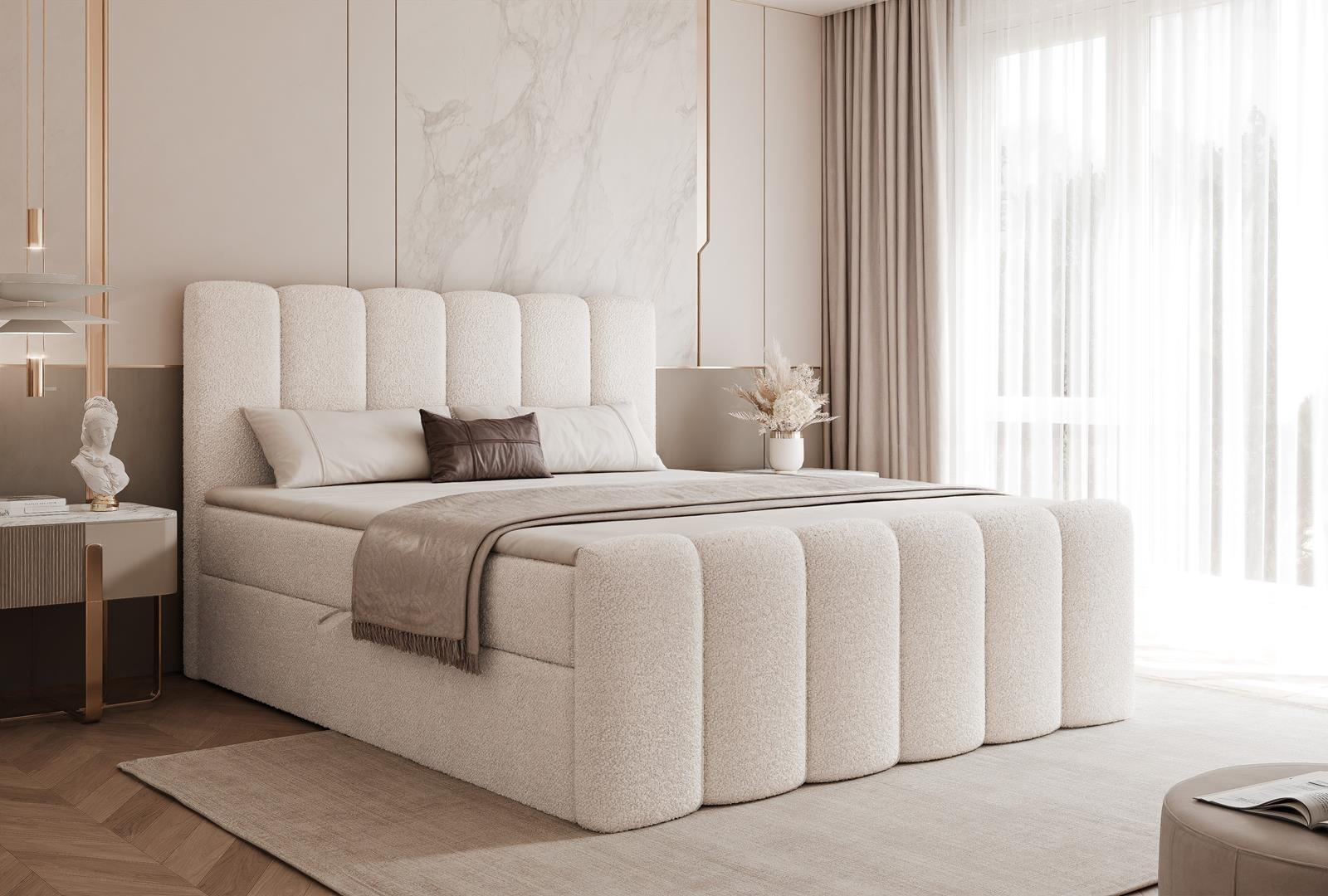 BOXBETT mit Topper 120x200 Weiß - Weiß, Holzwerkstoff (120/200cm) - Compleo24