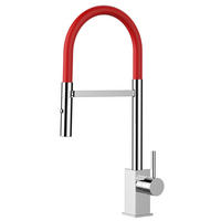KÜCHENARMATUR, Verchromt und Rot, 2-Strahl-Brause - Rot, Metall (23/52.2/23cm) - VIZIO
