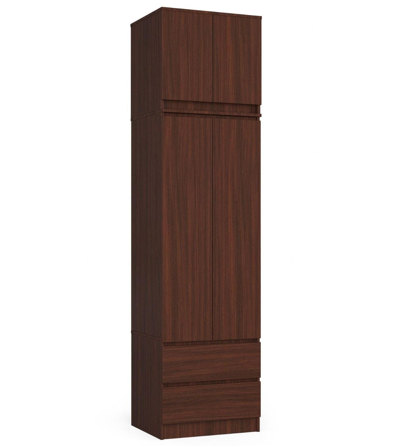KLEIDERSCHRANK Dunkelbraun 234/60/51 - Dunkelbraun, Holzwerkstoff (60/234/51cm) - RAUMHIRSCH FURNITURE