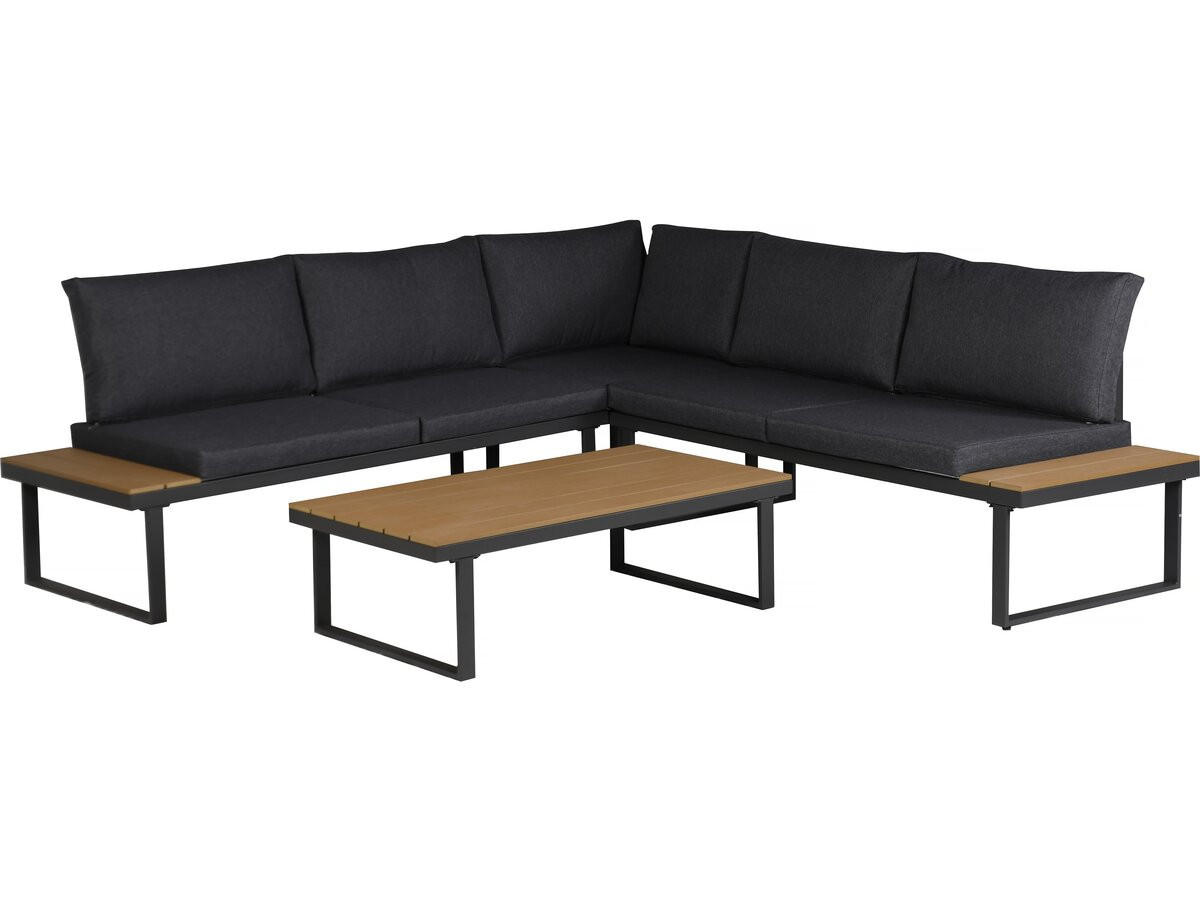 LOUNGEGARNITUR Fiora 5-Sitzer Grau - Grau, Metall - Habitat Garten