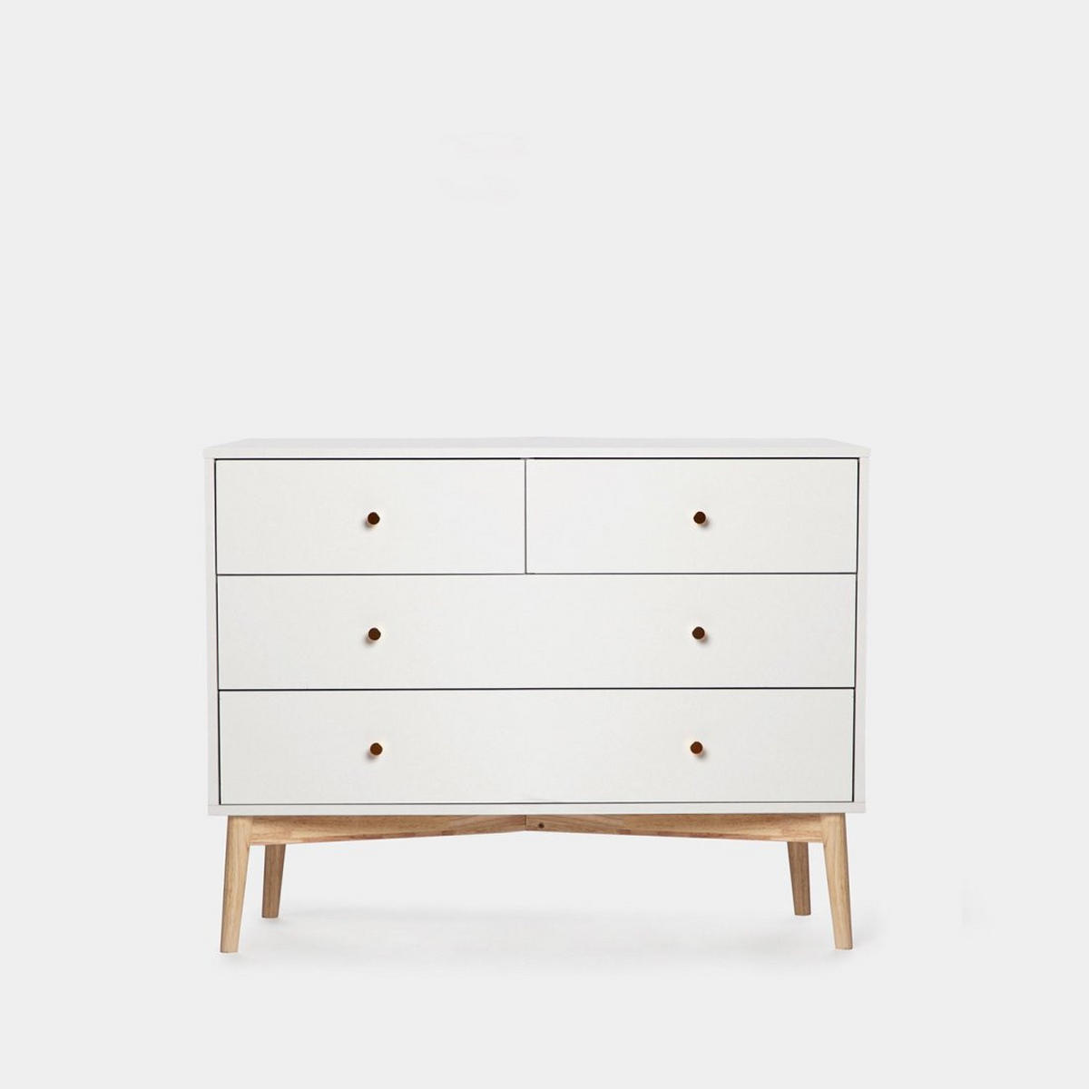 KOMMODE MIT SCHUBLADEN Vichy Weiß 100 cm x 76 cm - Weiß, Holzwerkstoff (100/76/40cm)