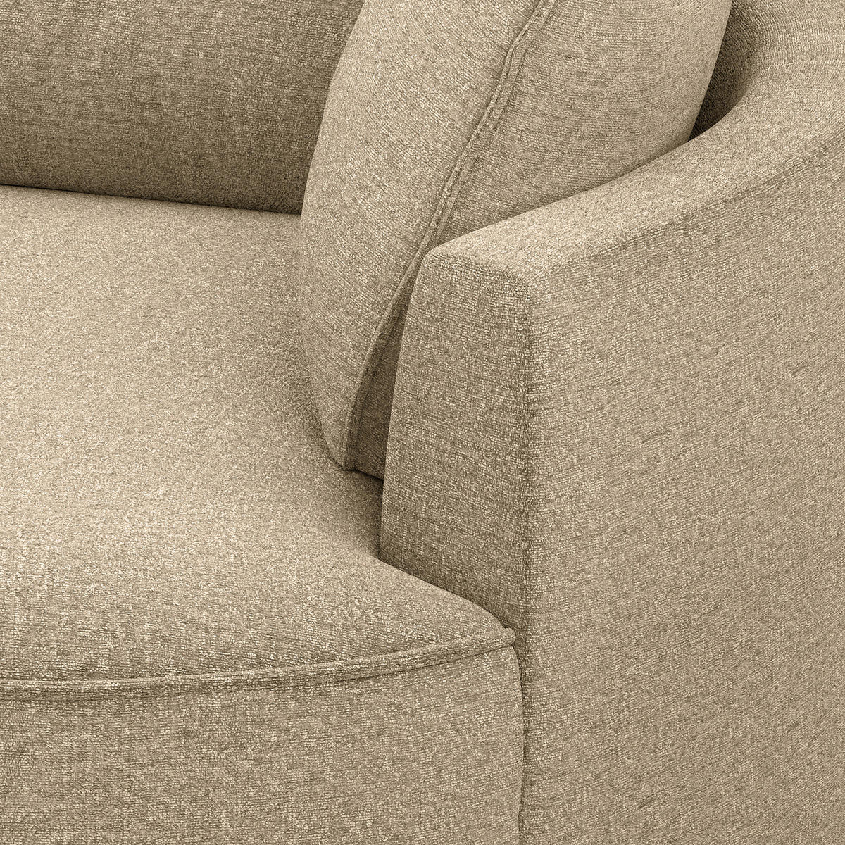 OTTOMANE - modular - Taupe/Schwarz, Kunststoff/Textil (126/82/154cm) - home24