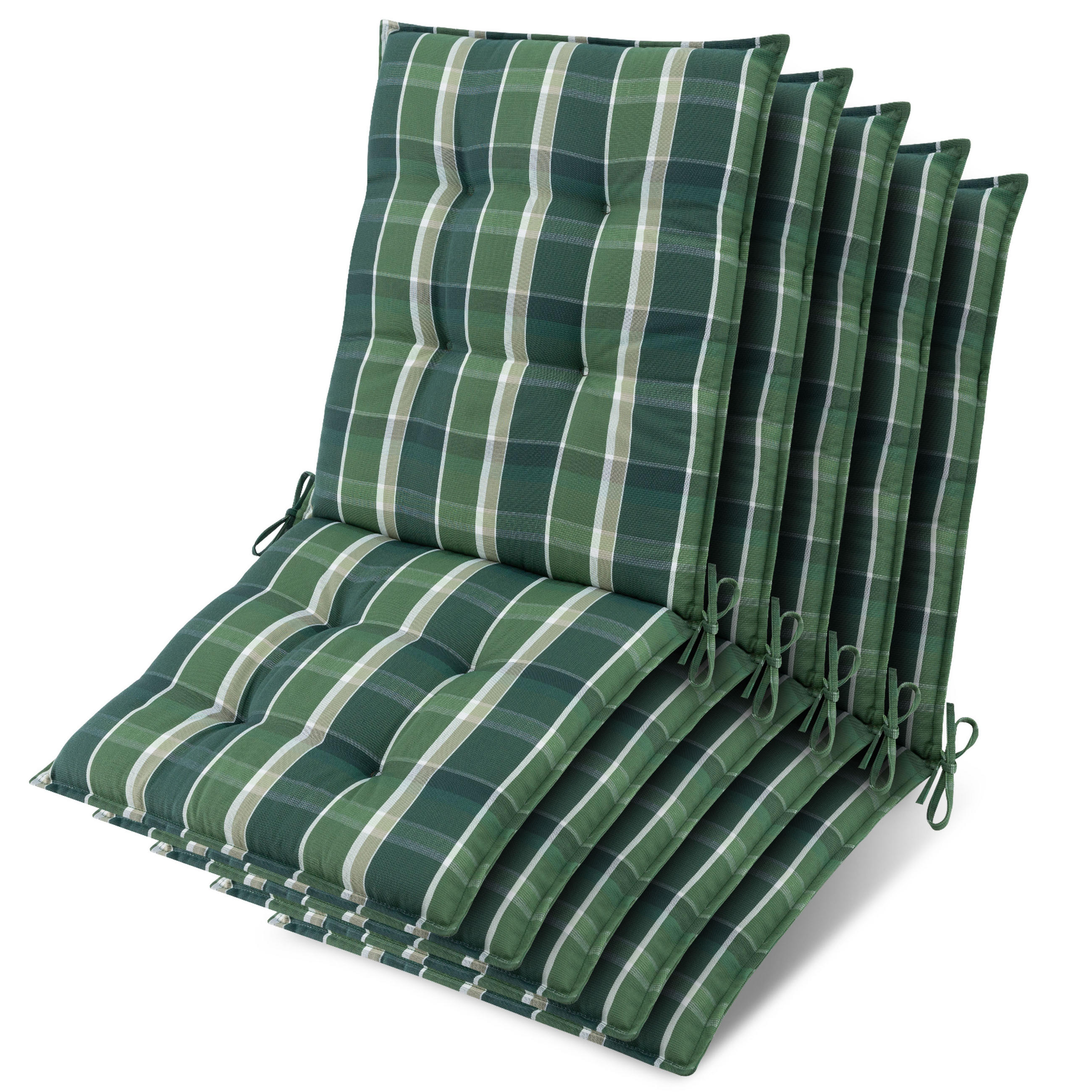 NIEDERLEHNER Sun-NL 105x50x8cm Grün-Kariert (5tlg) - Dunkelgrün, Textil (50/100cm) - Beautissu 