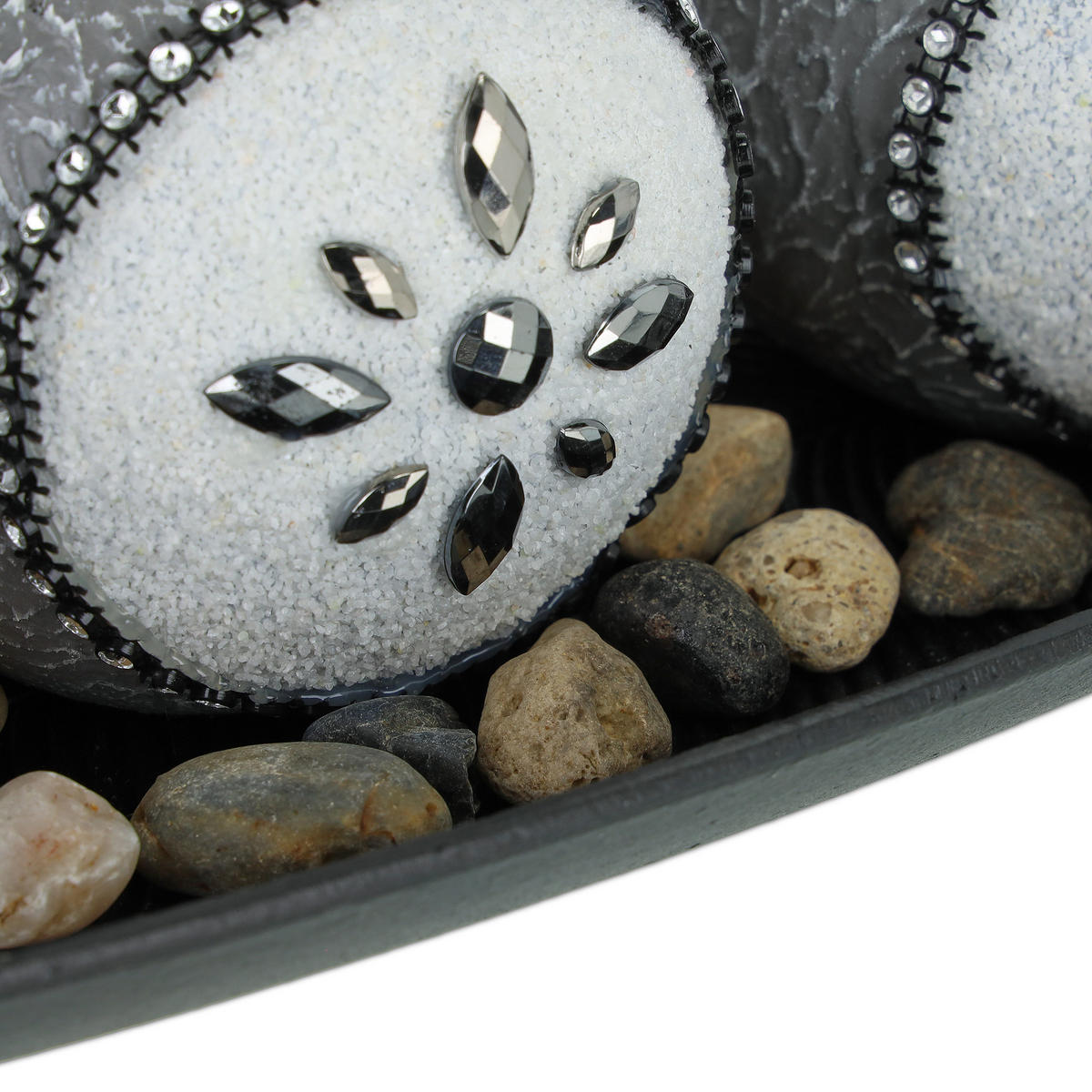 TEELICHTHALTER - Multicolor, Holzwerkstoff/Stein (10cm) - Relaxdays