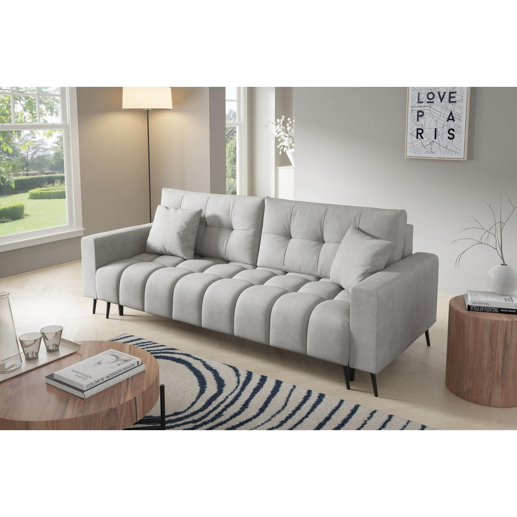 Thumbnail - Möblo Schlafsofa, Grau, Holz, 233x72x101 cm, Wohnzimmer, Sofas & Couches, Schlafsofas