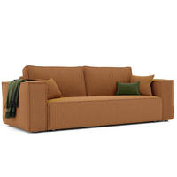SOFA mit Schlaffunktion und Bettkasten, Senfgelb - Gelb, Holzwerkstoff/Textil (240/84/105cm) - Idohome