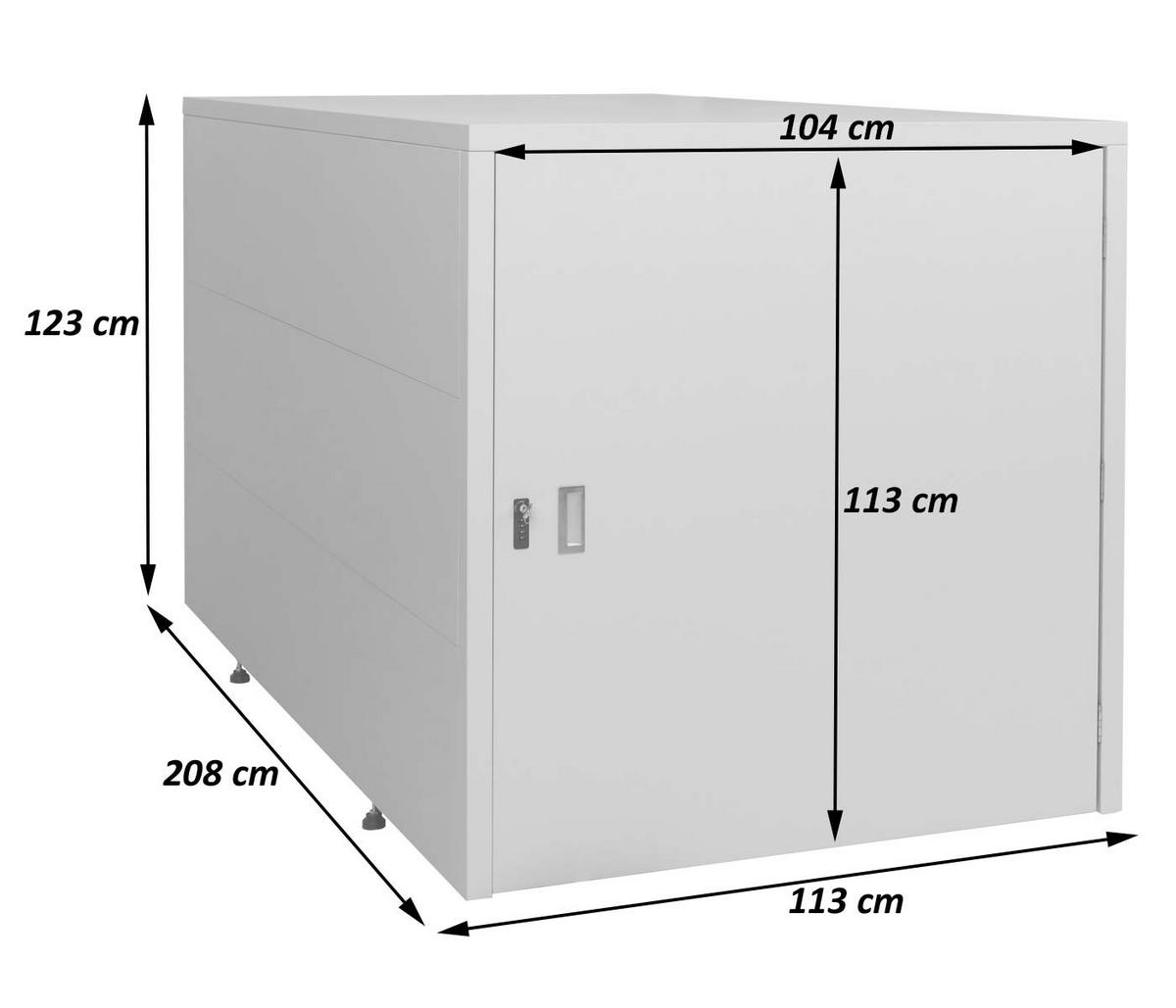 2ER-FAHRRADGARAGE rechteckig Anthrazit - Anthrazit, Metall (113/123/208cm) - MCW