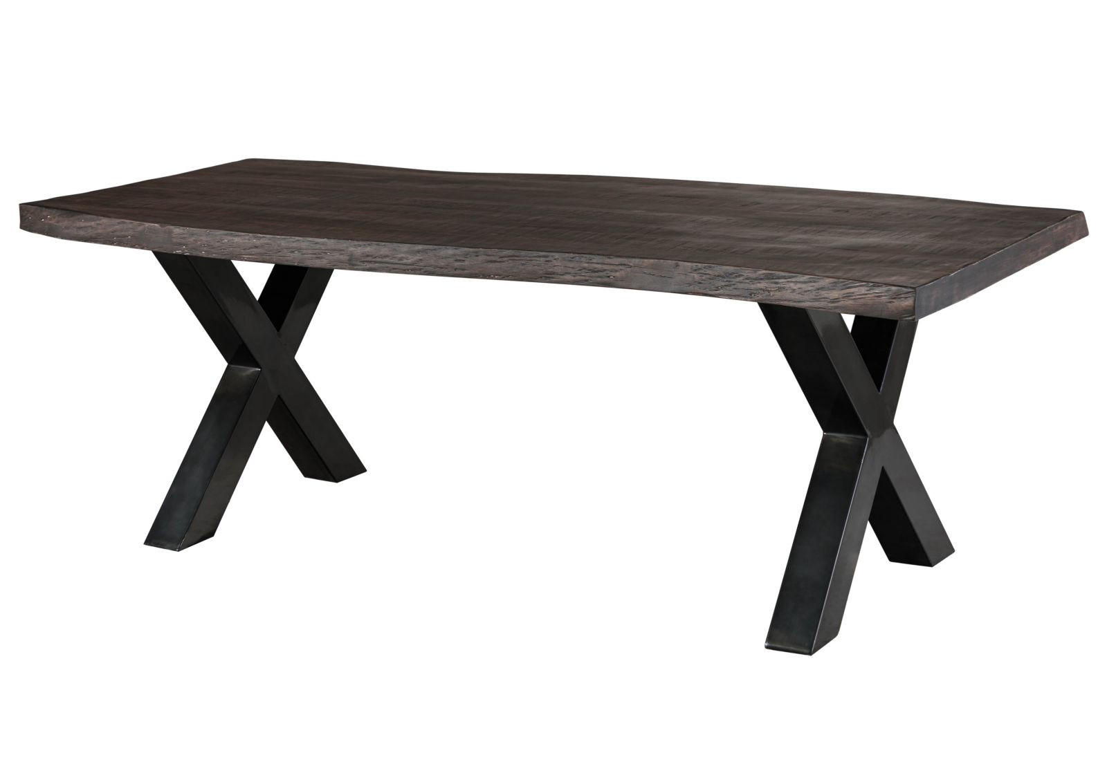 BAUMTISCH Mango 240x100x77 grau lackiert / X-Beine anthrazit glänzend FREEFORM 5 - Grau, Holz (240/100/77cm) - Massivmoebel24