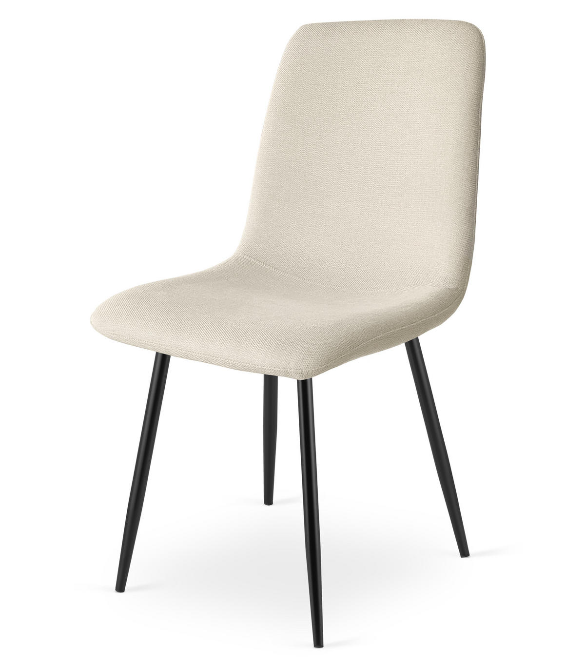 ESSZIMMERSTUHL RIFT beiger Sitz, schwarze Beine - Beige/Schwarz, Textil (46/87/55cm) - Valora