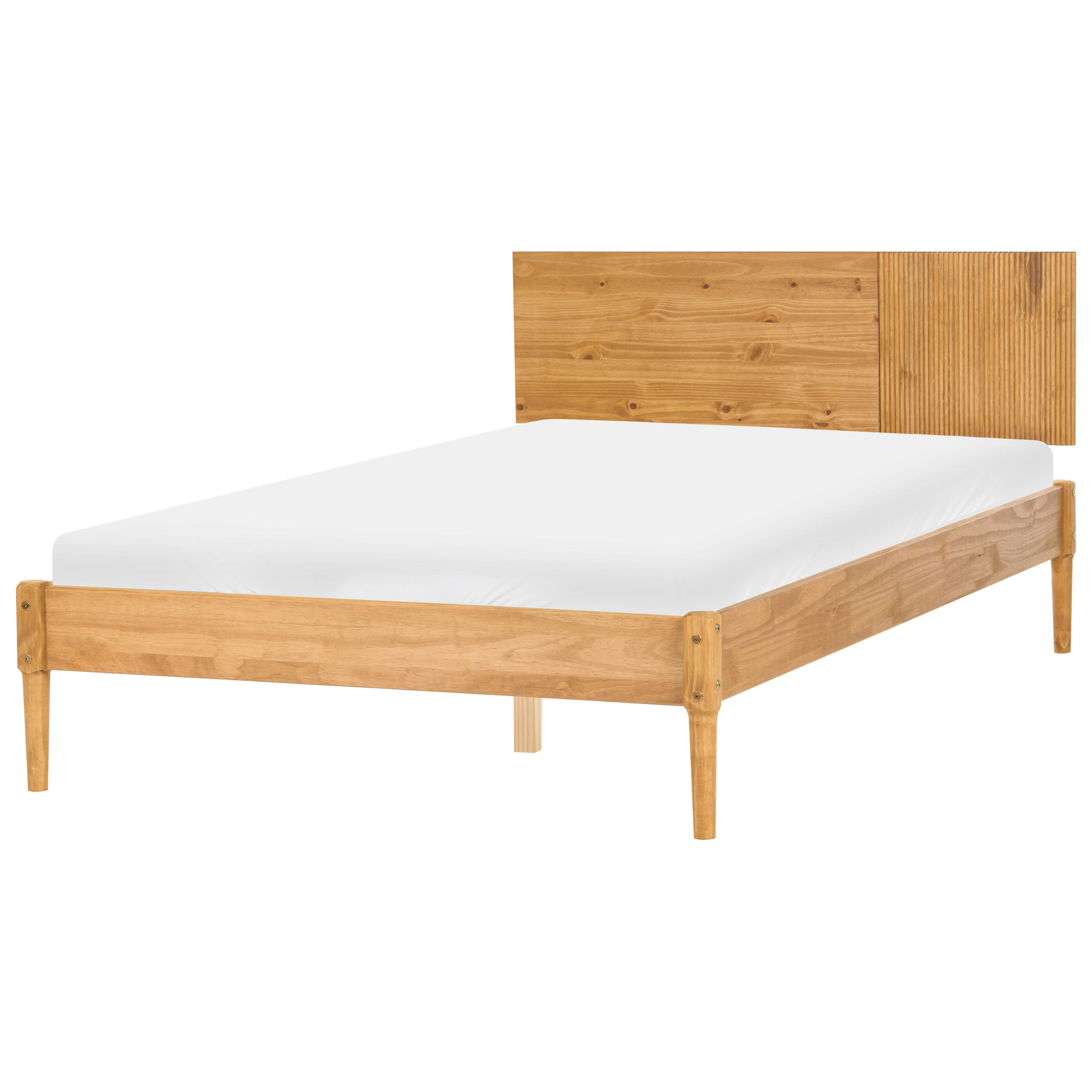 Beliani Bett Hellbraun, Braun 140x200 cm