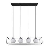 HÄNGELEUCHTE Metall Glas schwarz 4-flammig - Schwarz, Glas (100/20/150cm)