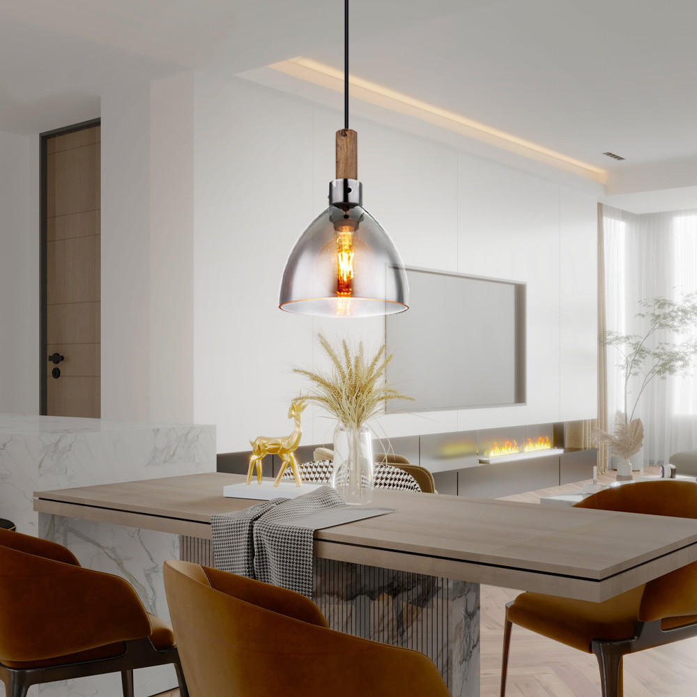 LED HÄNGELEUCHTE MATTEA Metall Grau - Grau, Glas (20/20/120cm) - Globo Lighting