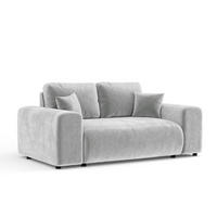 2-SITZER-SOFA Zanzibar Hellgrau Samtstoff - Hellgrau/Schwarz, Holz/Holzwerkstoff (178/79/108cm) - Maison de Reve