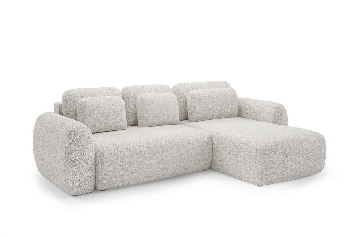 ECKSOFA Gaston Mit Schlaffunktion - Beige, Holzwerkstoff/Textil (304/190cm) - Fun Möbel