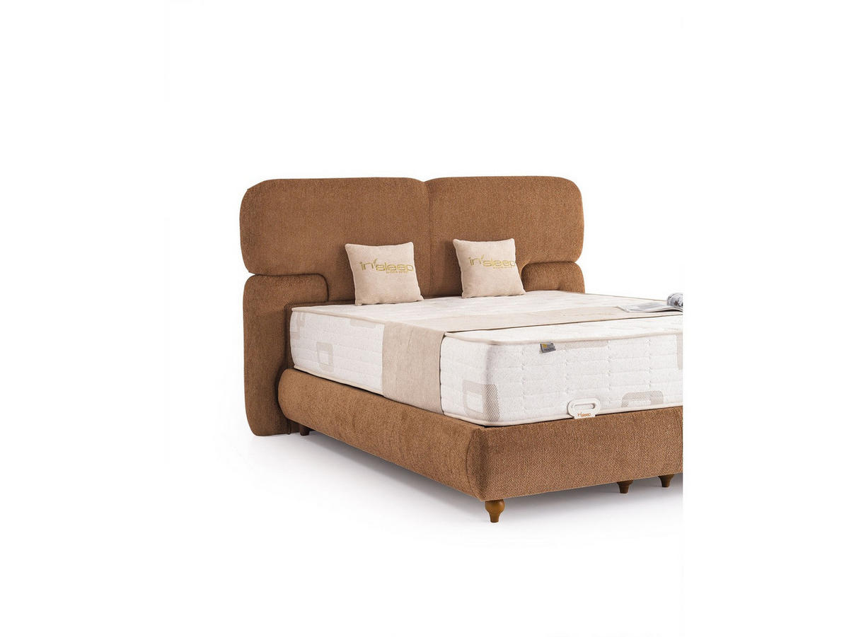 POLSTERBETT Frida 180x200 Braun - Braun, Textil/Metall (180/200cm) - Villa Möbel