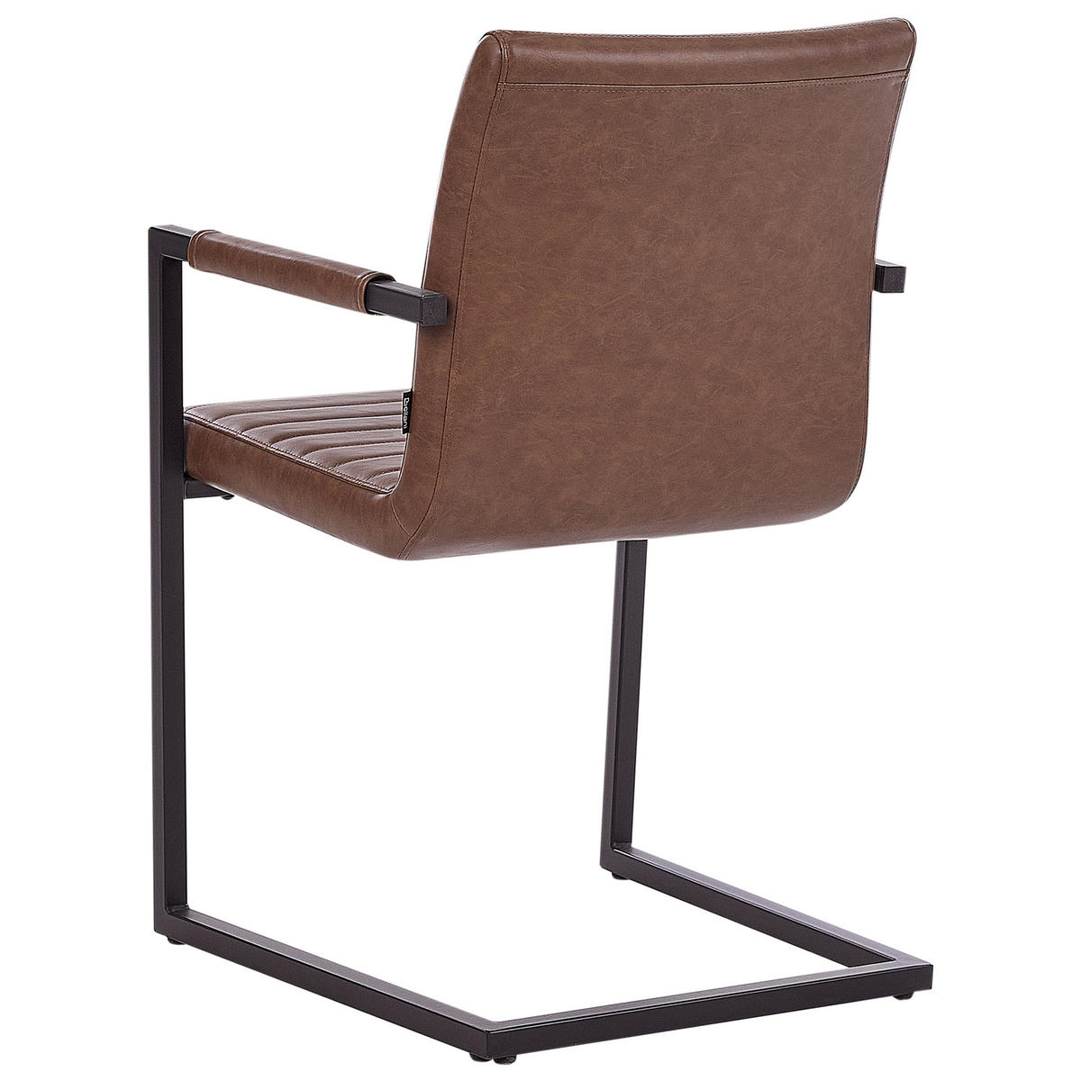 KONFERENZSTUHL 2er-Set Kunstleder Braun Buford - Braun, Kunststoff (52/87/54cm) - Beliani