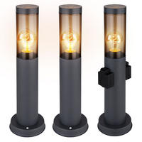 WEGELEUCHTE BOSTON Edelstahl Anthrazit 3er Set - Anthrazit, Metall (7.6/7.6/45cm) - Globo Lighting
