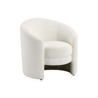 SESSEL rund - Bouclé-Stoff - Weiß - RUOTO - Weiß, Textil (82/82/80cm) - Vente-Unique