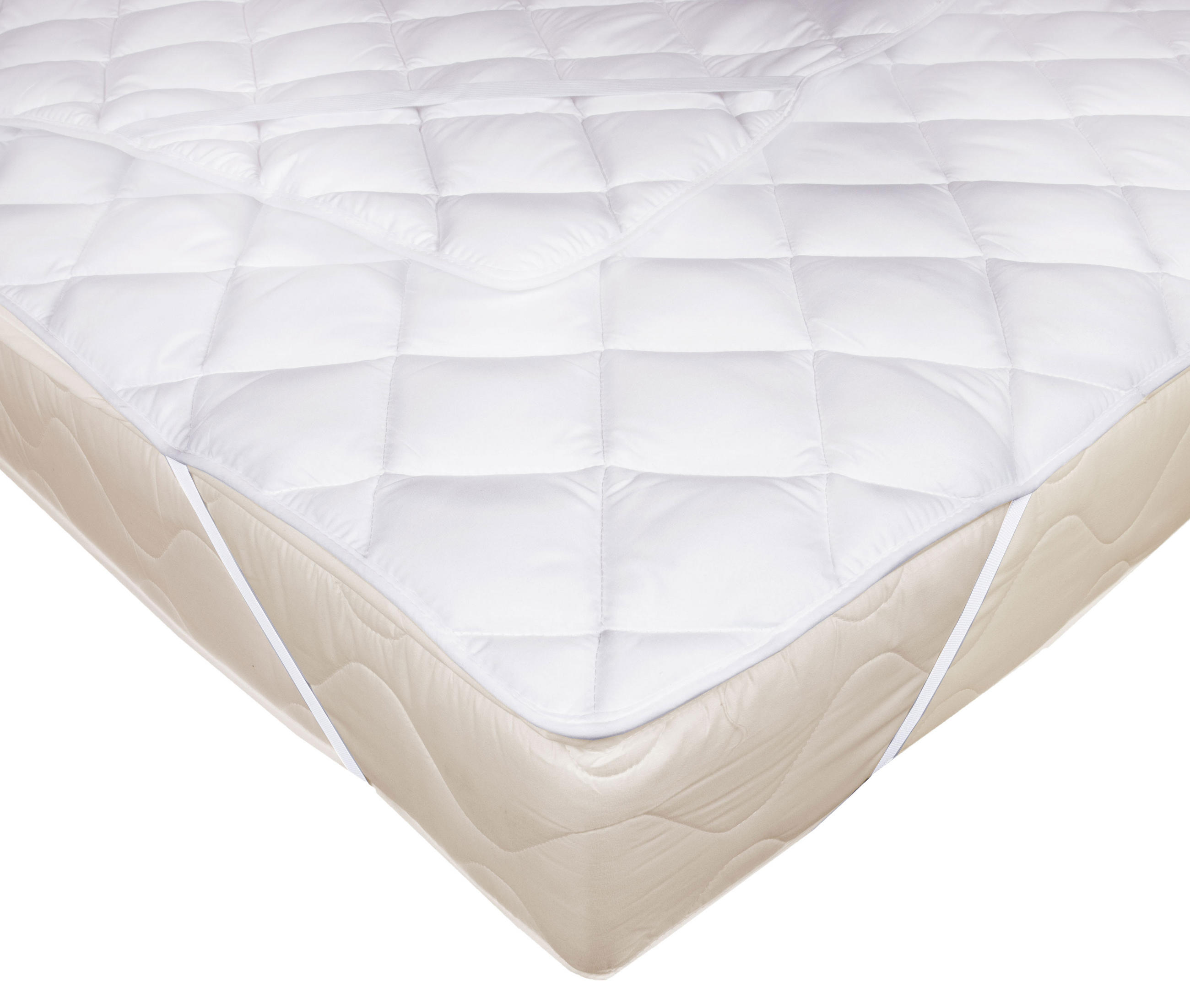 MATRATZENAUFLAGE, 180x200 cm, 100% Polyester, Weiß - Weiß, Textil (180/200cm) - Zollner
