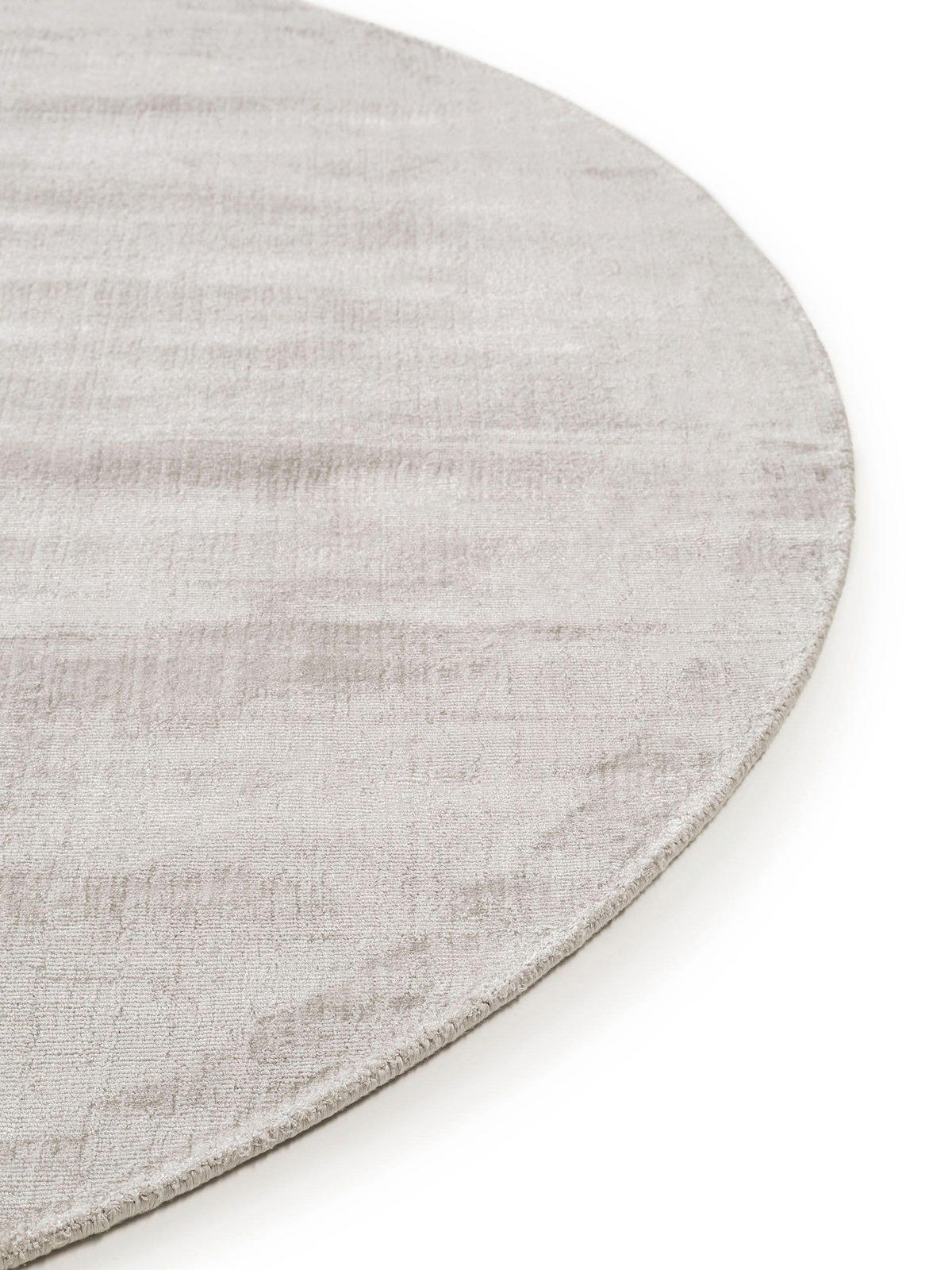 VISKOSETEPPICH rund Nova Hellgrau ø 120 cm rund - Hellgrau, Textil (120/120cm) - benuta Pure