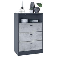 KOMMODE Pino Fronten in Beton Oxid Optik - Hellgrau, Holzwerkstoff (56/86.5/36cm) - Vladon