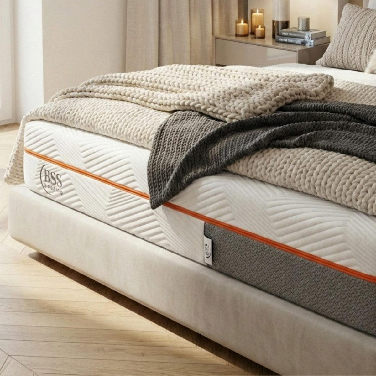 KALTSCHAUMMATRATZE ELITE VISCO ,90x200 cm, Höhe ca.: 22 cm, Wendematratze mit unterschiedlichen Härtegraden, H2 + H3 = mittel + fest, 7-Zonen - Weiß, Textil (90/200cm) - Gowoll