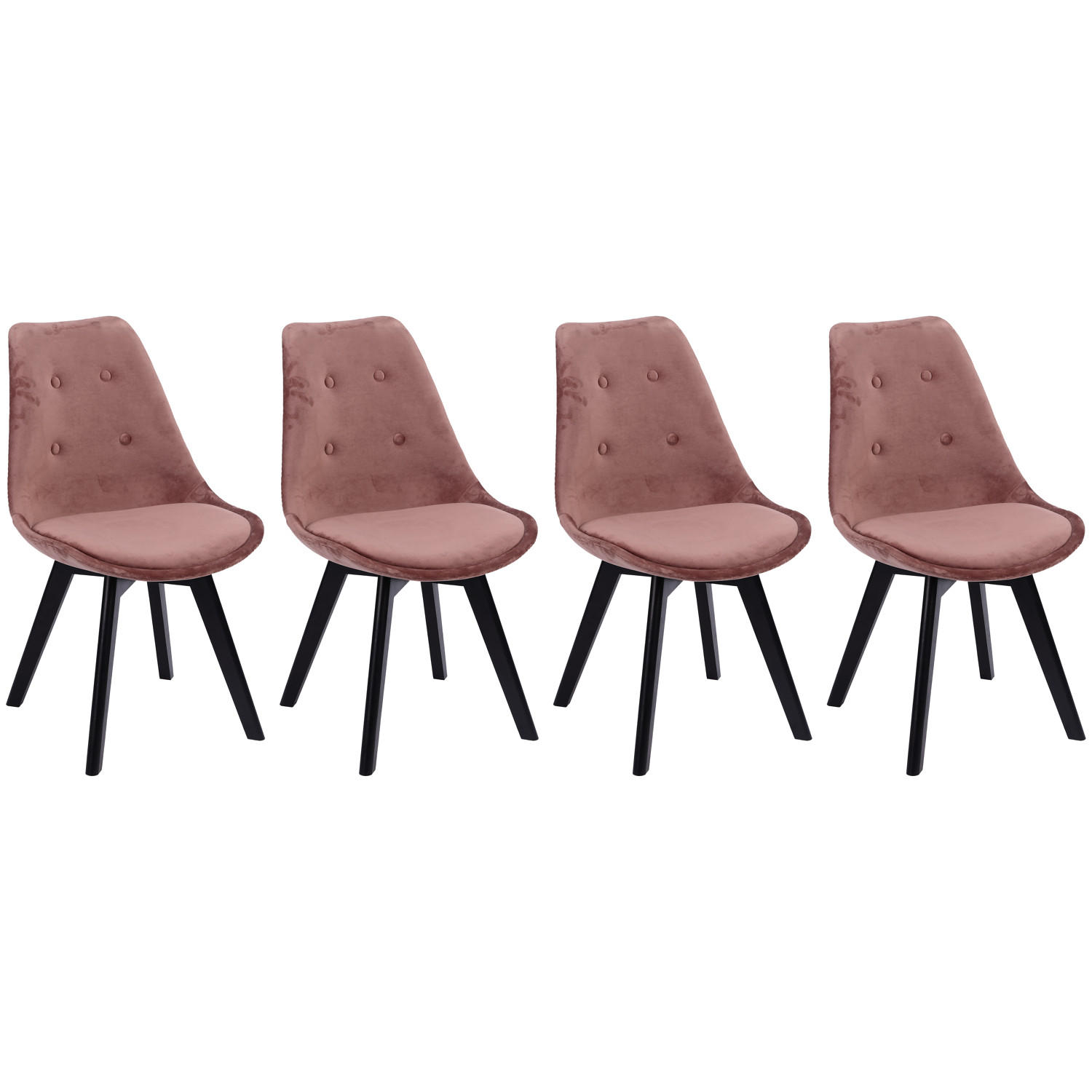 STÜHLE Nora Rosa 4er-Set - Rosa, Textil (49/81/52cm) - Happy Garden