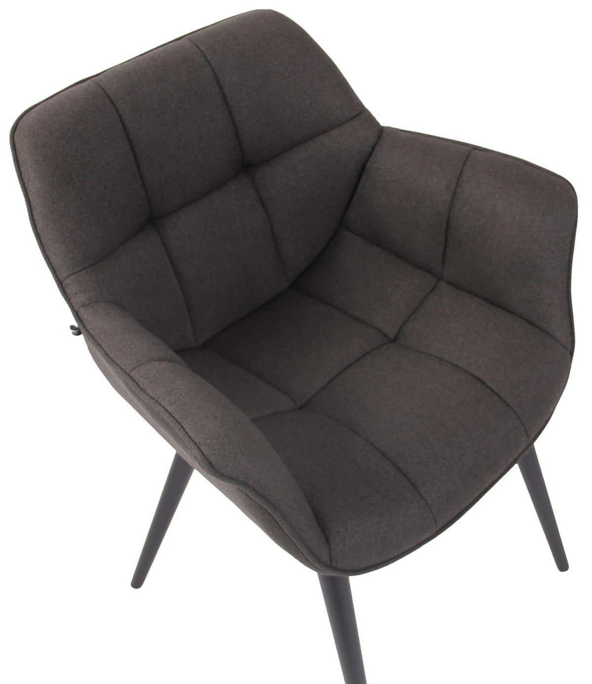 ESSZIMMERSTUHL Rosini Stoff, Gestell Metall matt Schwarz Dunkelgrau - Dunkelgrau/Schwarz, Textil/Metall (64/84/60cm) - TPFLiving