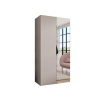 DREHTÜRENSCHRANK 202/100/52 2-türig - Beige/Schwarz, Holz/Metall (100/202/52cm) - Abiks Möbel