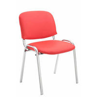 BESUCHERSTUHL Keen, Kunstleder mit Gestell in Chromoptik / Bezug Rot - Chromfarben/Rot, Textil/Metall (54/79/48cm) - TPFLiving
