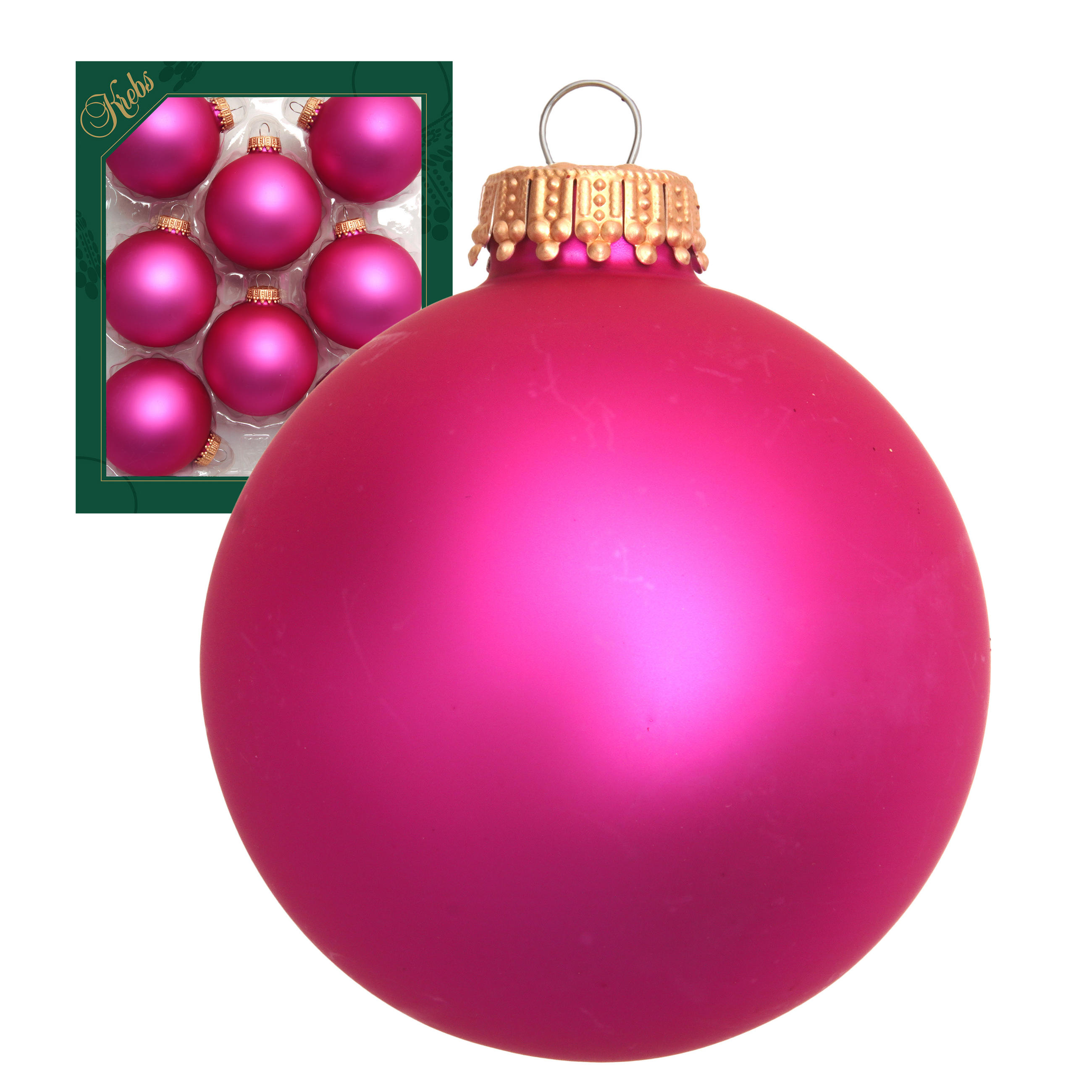 CHRISTBAUMKUGELN Uni-Design Estelle Rosa 7cm (Glas / 8 Stk.) - Rosa, Glas (7/7/7cm) - Krebs Glas Lauscha