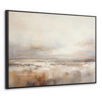 LEINWAND Bilder mit Rahmen - Kunst - Industriell - Grau - Braun - Abstrakt - 80x60 - Sandfarben, Textil (80/60cm) - MuchoWow