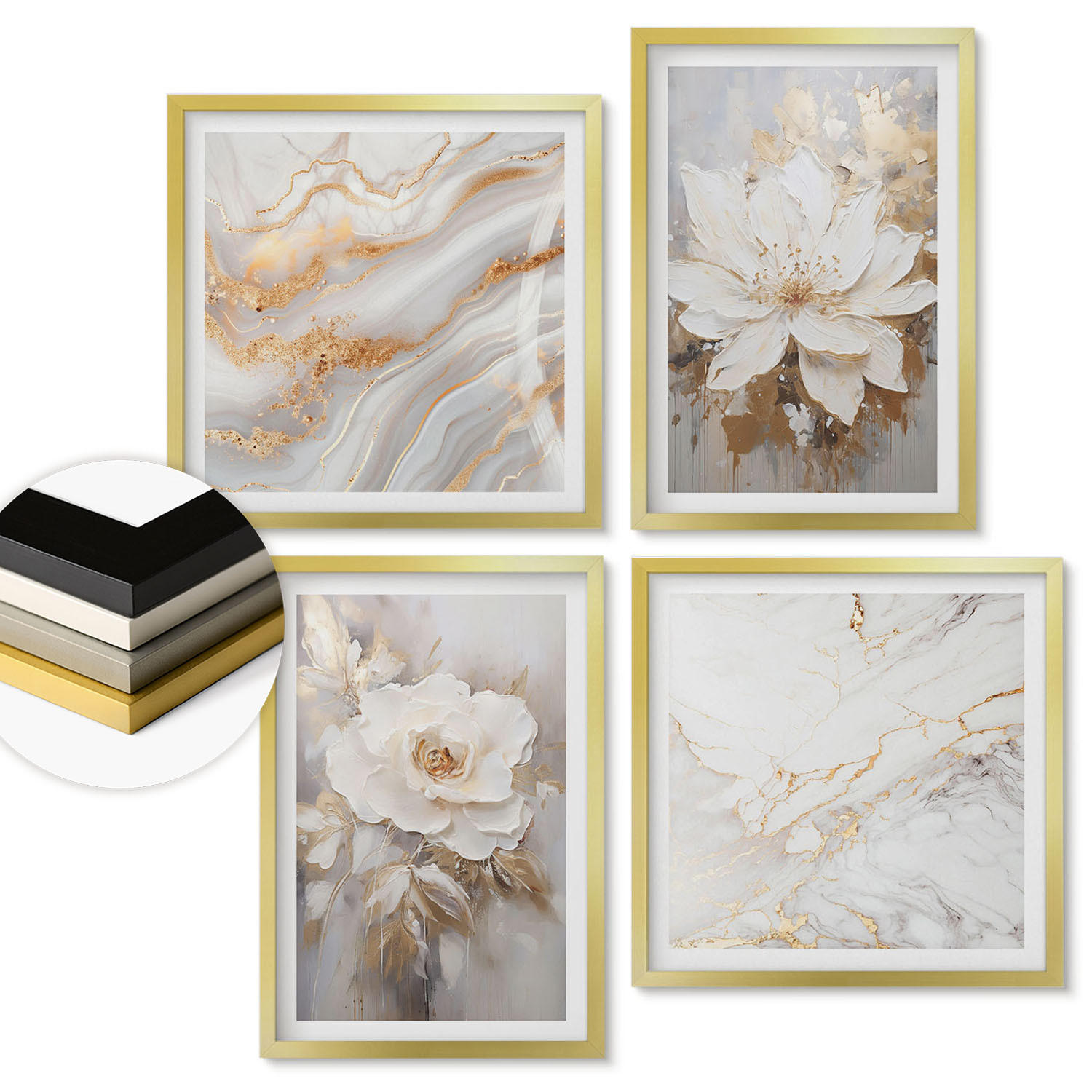 ArtPrintCave Wandbilder Gold 50x50 cm