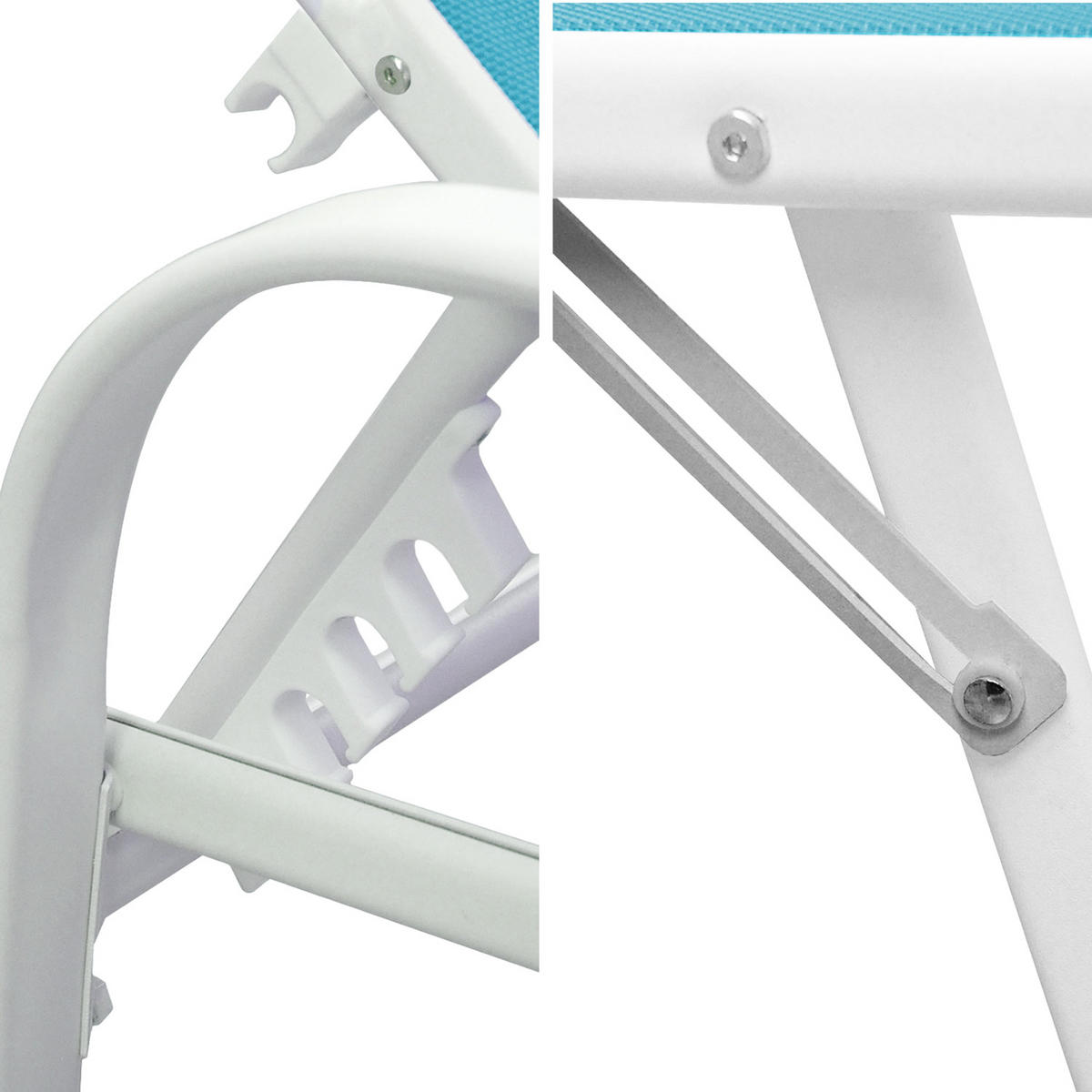 SONNENLIEGEN Sardinia Blau und weiß 2er-Set - Blau, Kunststoff (60.5/87.5/192.5cm) - Happy Garden