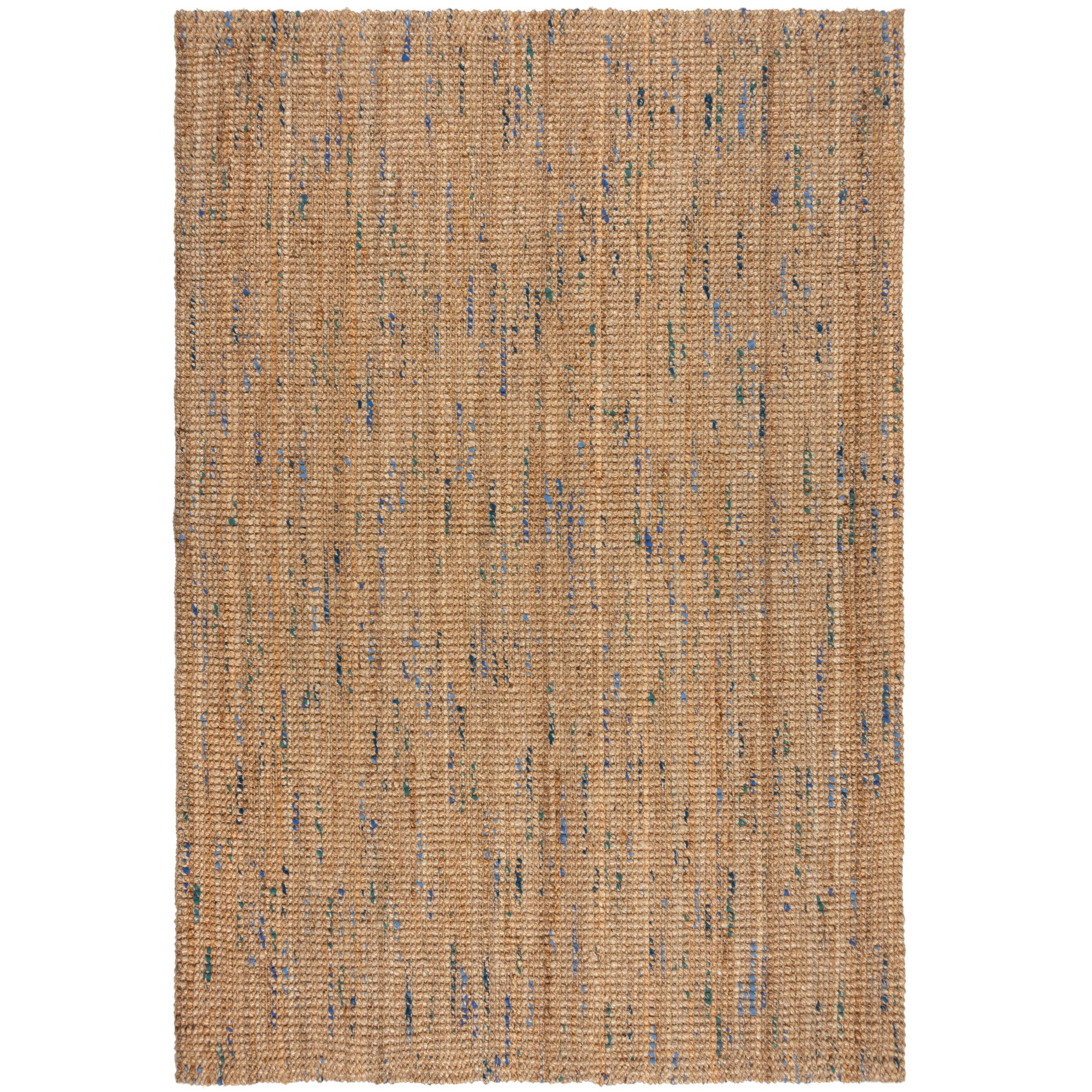 JUTETEPPICH Jute Naturbelassen, Wohnzimmer Natur-Blau Rechteckig 160x230 - Beige, Textil (160/230cm) - KADIMA DESIGN
