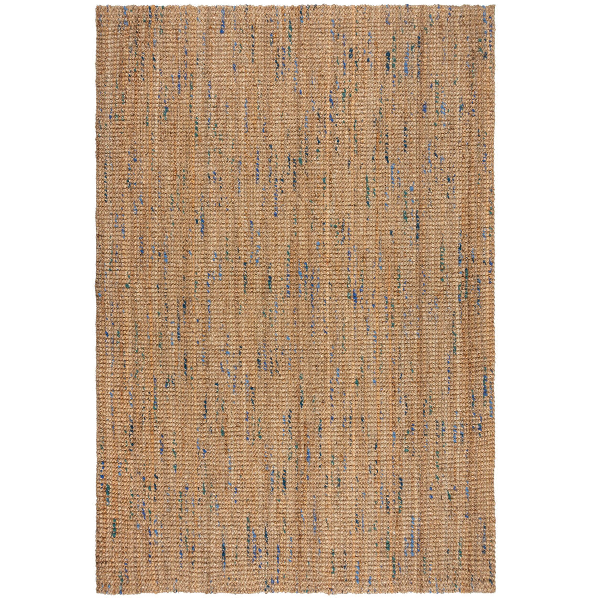 JUTETEPPICH Jute Naturbelassen, Wohnzimmer Natur-Blau Rechteckig 160x230 - Beige, Textil (160/230cm) - KADIMA DESIGN