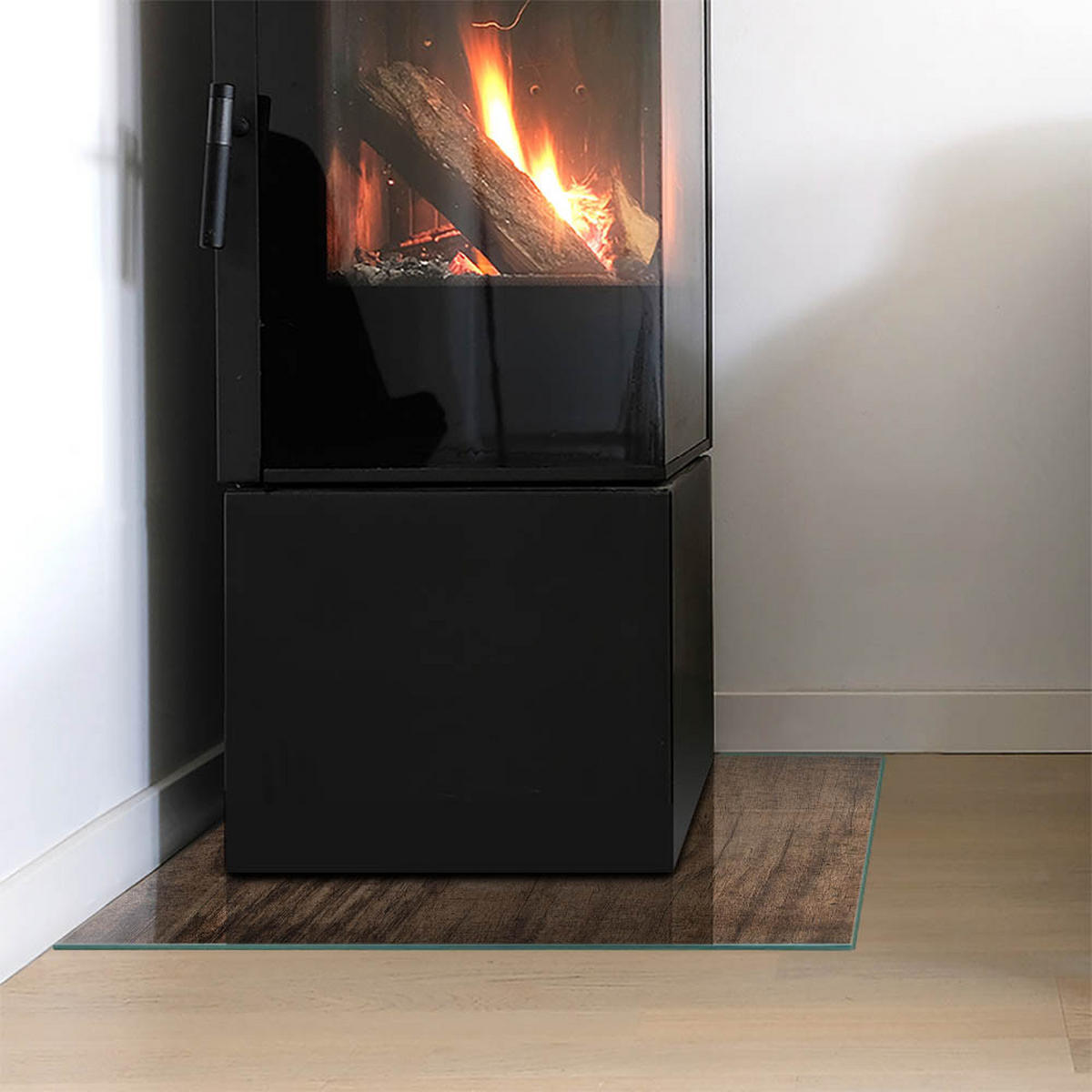 GLASPLATTE für Kamin 50x50 cm - Braun, Glas (50/50/0.4cm) - TULUP